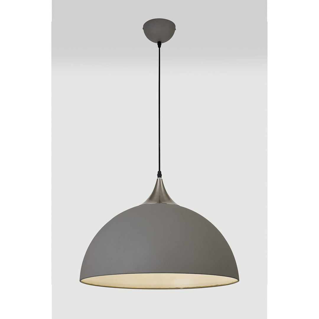 Nelson Lighting NL81999 Ava 50cm Large Pendant Sand Grey/Satin Nickel