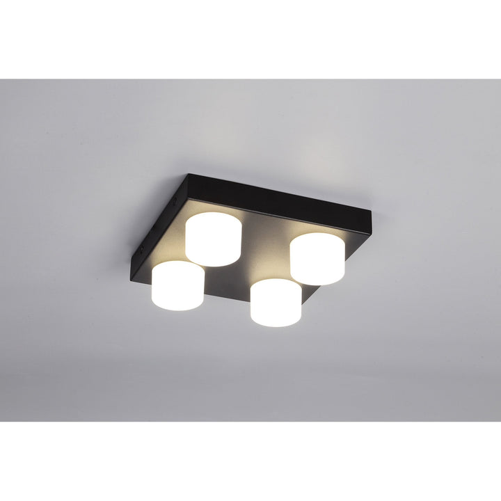 Nelson Lighting NL82189 Bovan Bathroom LED 4 Light Fixed Ceiling Sand Black
