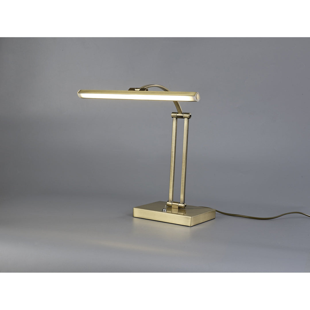 Nelson Lighting NL82259 Penton LED 1 Arm Table Lamp Antique Brass