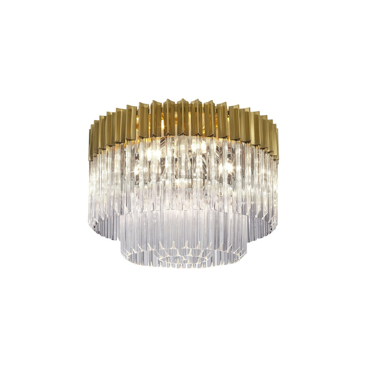 Nelson Lighting NL82289 Kobra Ceiling Round 7 Light Brass/Clear Glass