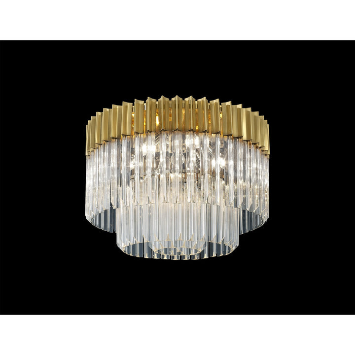 Nelson Lighting NL82289 Kobra Ceiling Round 7 Light Brass/Clear Glass