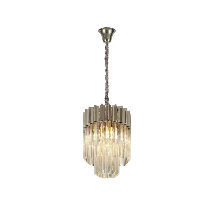 Nelson Lighting NL82379 | Kobra Pendant | Round 4 Light Polished Nickel with Clear Glass