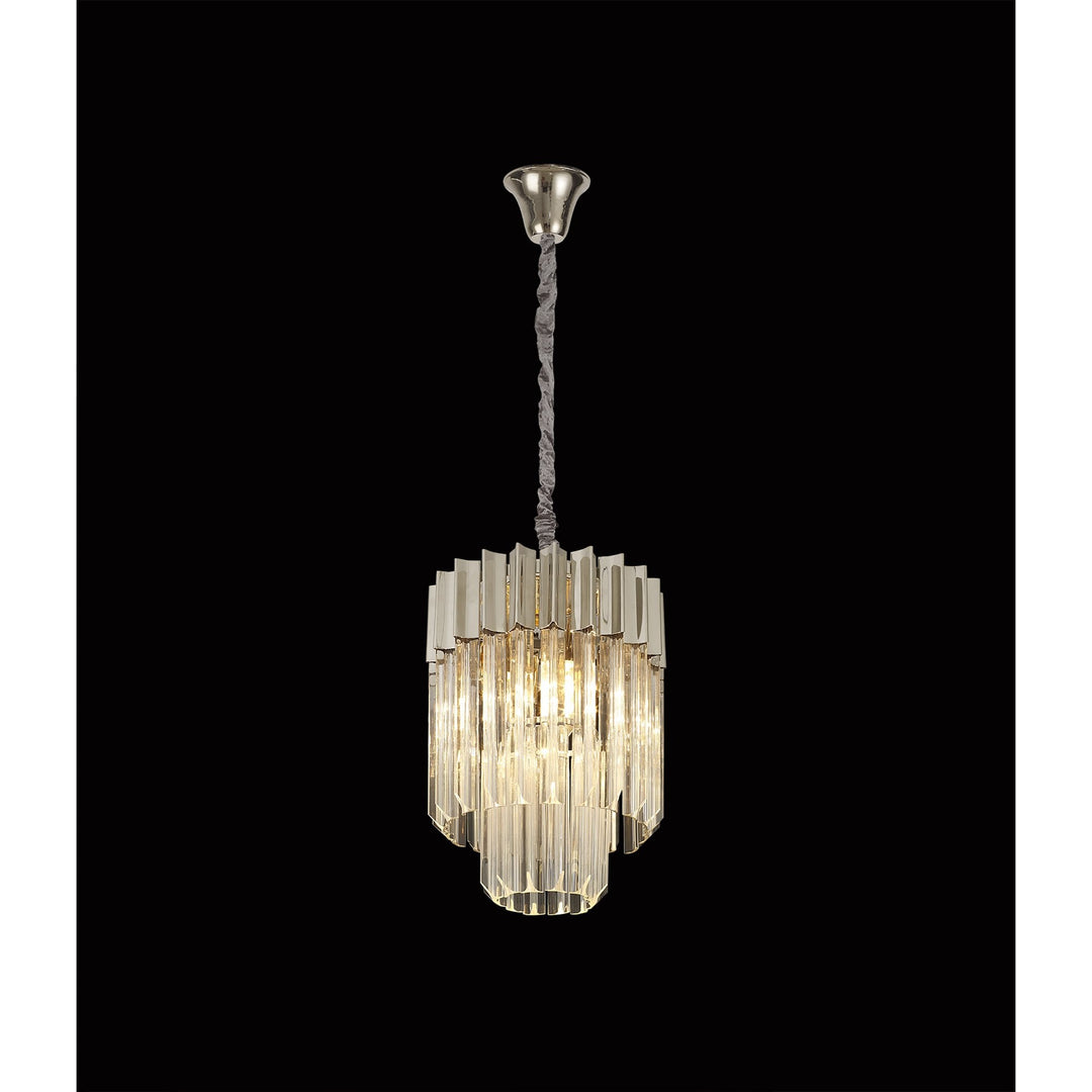 Nelson Lighting NL82379 | Kobra Pendant | Round 4 Light Polished Nickel with Clear Glass