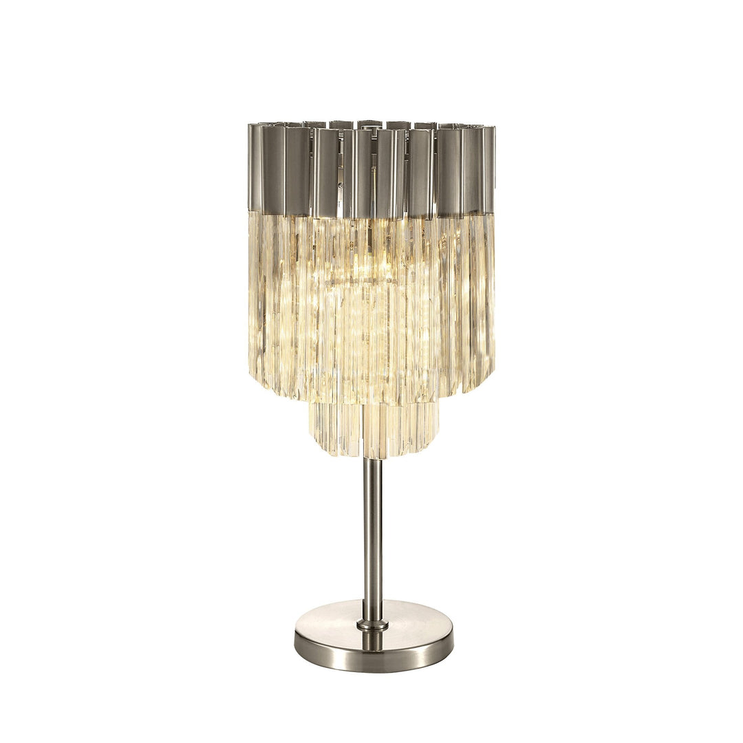 Nelson Lighting NL82389 Kobra Table Lamp 3 Light Polished Nickel/Clear Glass