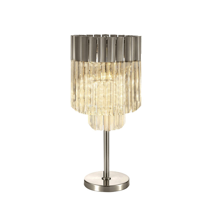 Nelson Lighting NL82389 Kobra Table Lamp 3 Light Polished Nickel/Clear Glass