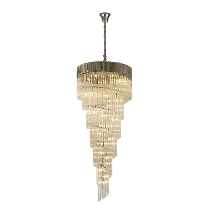 Nelson Lighting NL82449 Kobra Pendant Round 7 Tier 31 Light Polished Nickel/Clear Glass