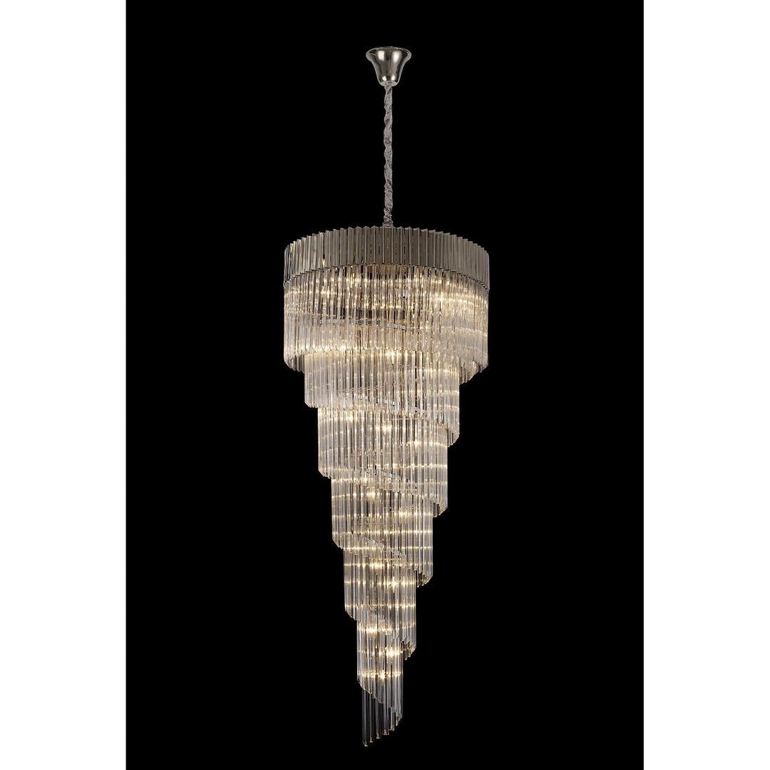 Nelson Lighting NL82449 Kobra Pendant Round 7 Tier 31 Light Polished Nickel/Clear Glass