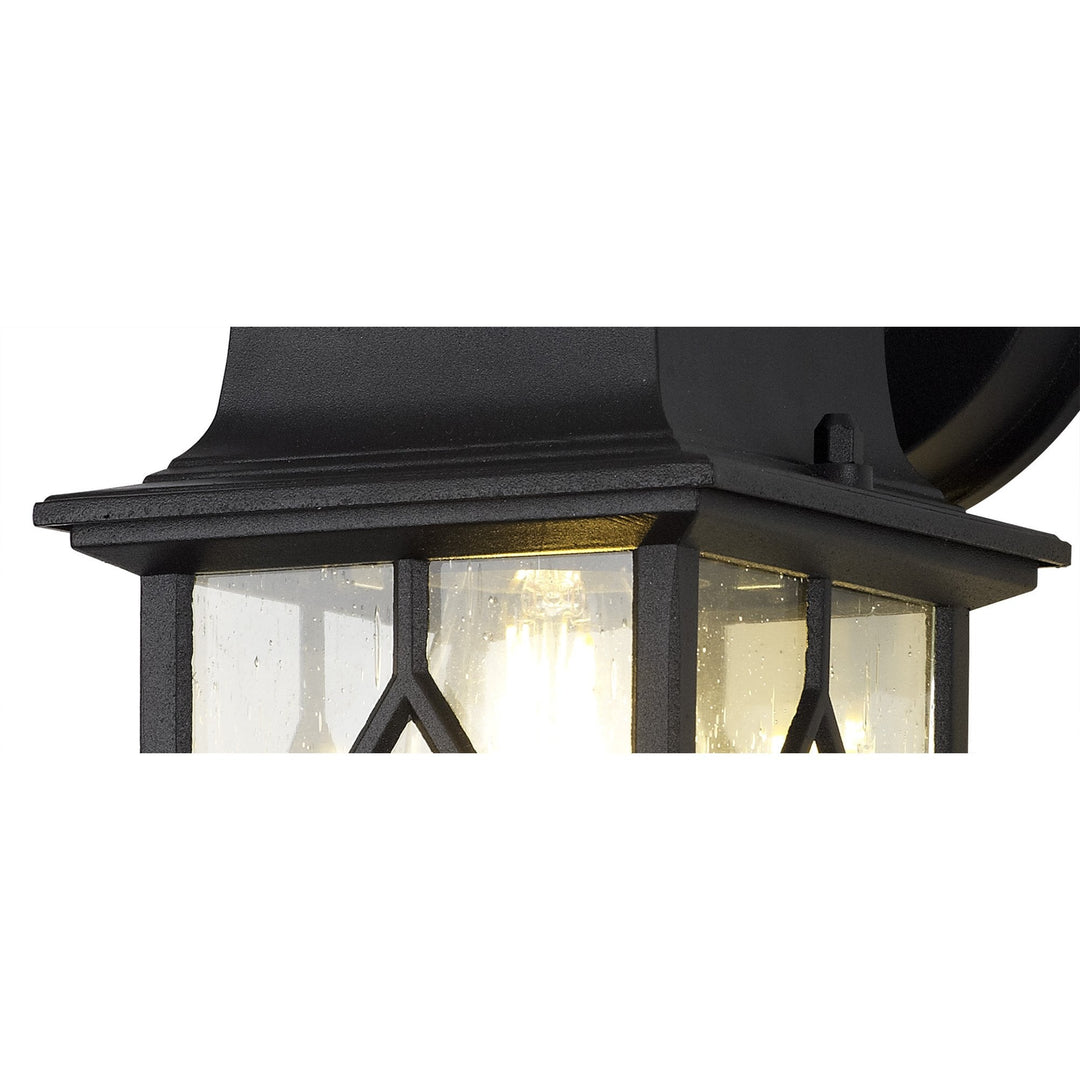 Nelson Lighting NL82489 Guard Outdoor Down Square Criss Cross Wall Lamp Sand Black