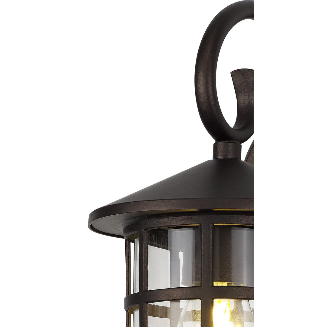 Nelson Lighting NL82499 Guard Outdoor Down Round Grid Wall Lamp Antique Bronze