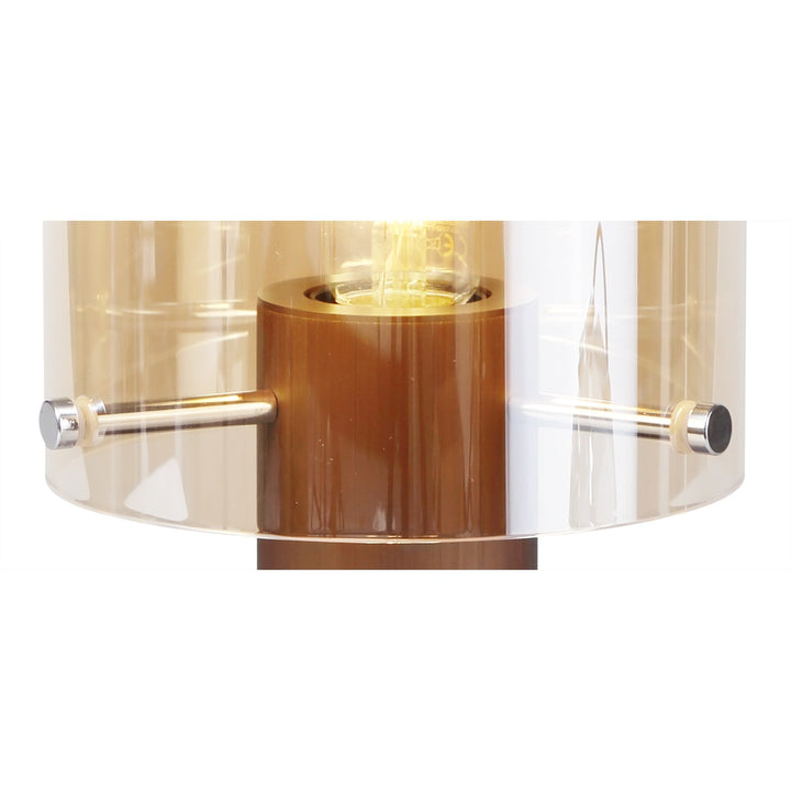 Nelson Lighting NL82669 Blade Table Lamp Mocha/Amber Glass