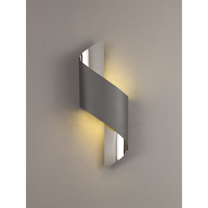 Nelson Lighting NL83109 Kally LED Wall Lamp Small Anthracite/Polished Chrome