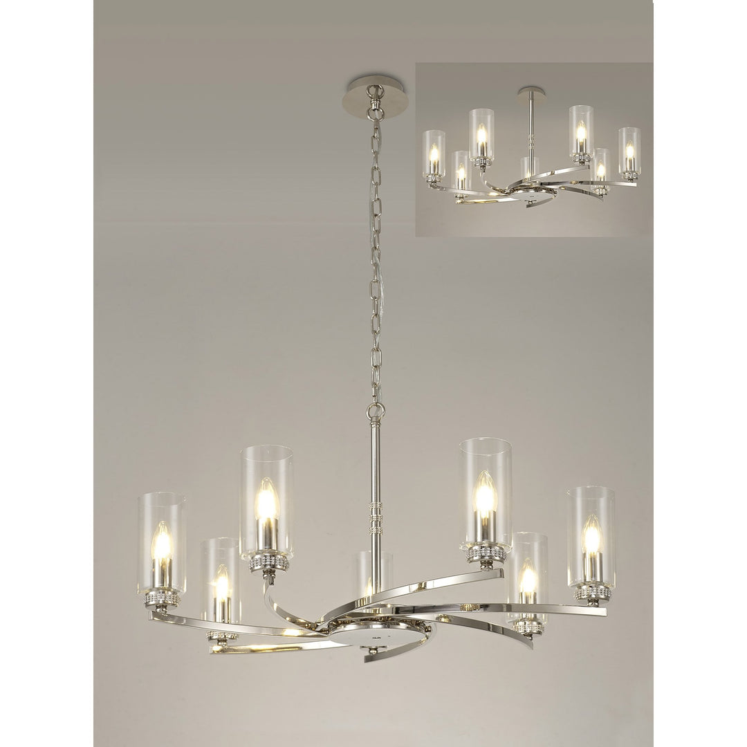 Nelson Lighting NL83749 Darling 7 Light Pendant/Semi Ceiling Polished Nickel