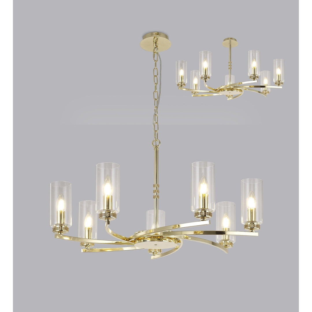 Nelson Lighting NL83759 Darling 7 Light Pendant/Semi Ceiling Polished Gold