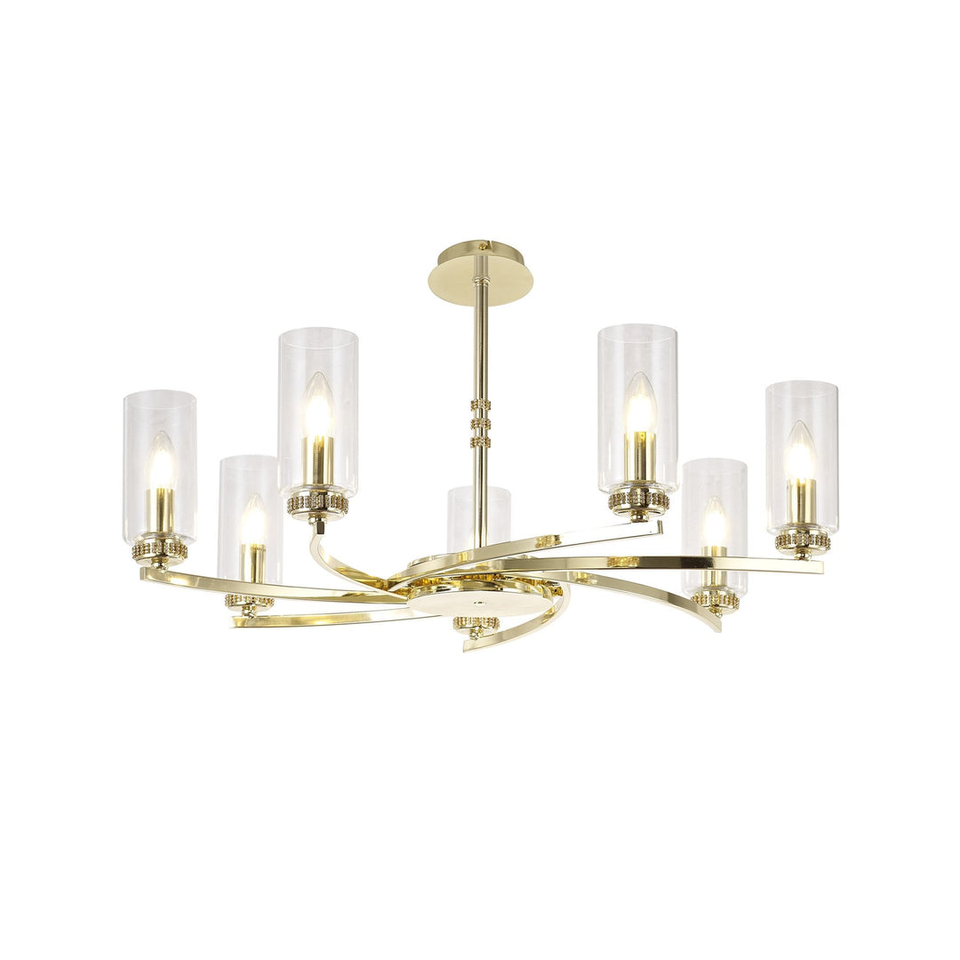 Nelson Lighting NL83759 Darling 7 Light Pendant/Semi Ceiling Polished Gold