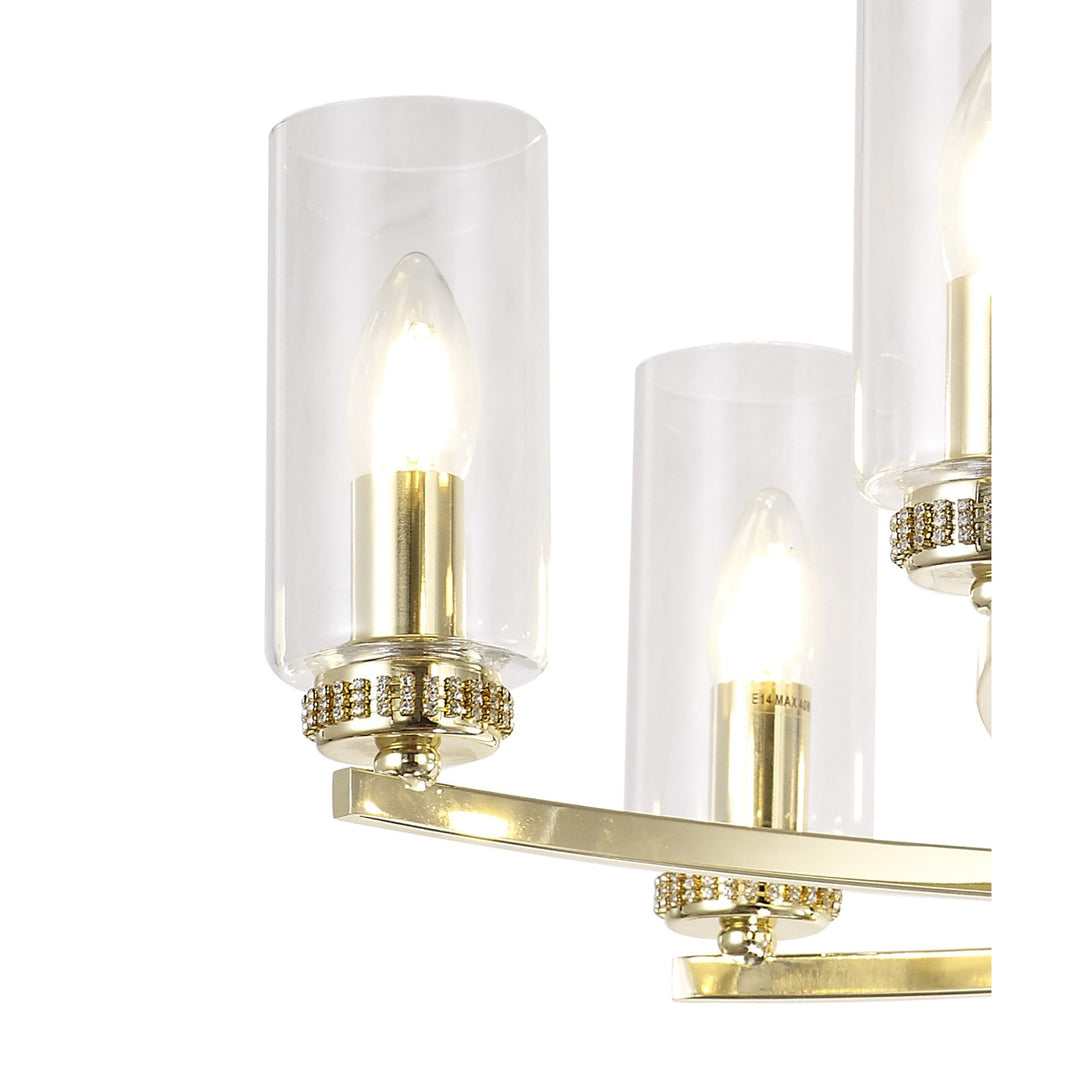 Nelson Lighting NL83759 Darling 7 Light Pendant/Semi Ceiling Polished Gold