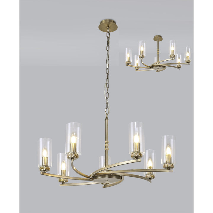 Nelson Lighting NL83769 Darling 7 Light Pendant/Semi Ceiling Antique Brass