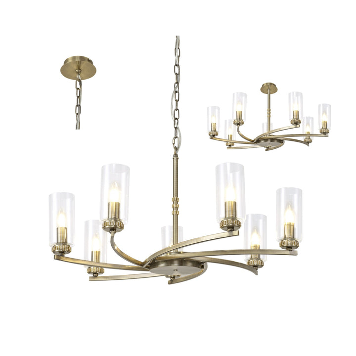 Nelson Lighting NL83769 Darling 7 Light Pendant/Semi Ceiling Antique Brass