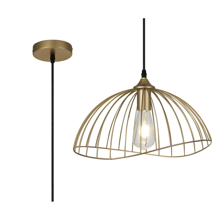 Nelson Lighting NL83779 Belgium Dome Pendant Painted Gold