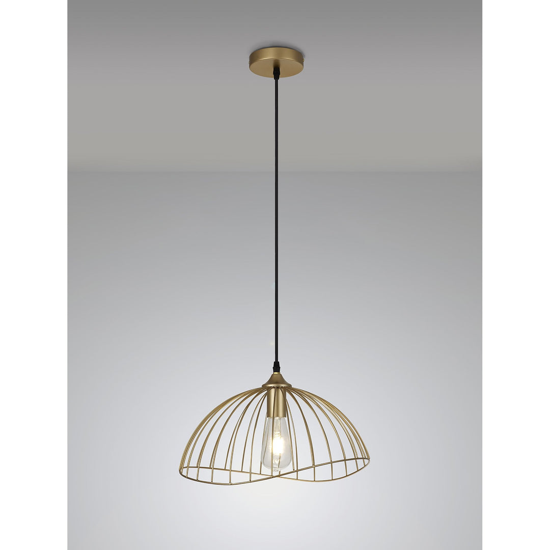 Nelson Lighting NL83779 Belgium Dome Pendant Painted Gold