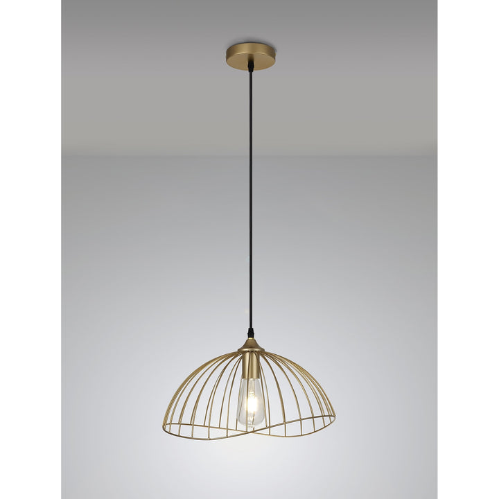 Nelson Lighting NL83779 Belgium Dome Pendant Painted Gold