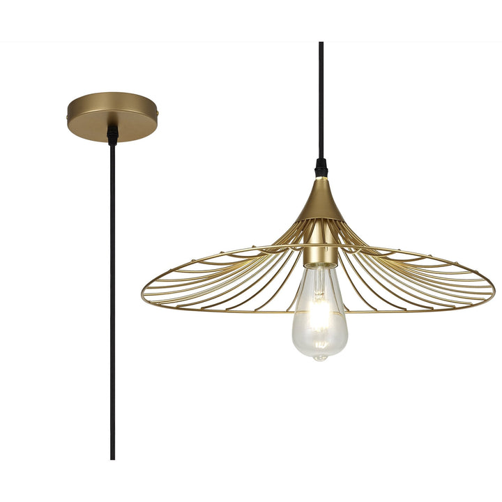 Nelson Lighting NL83789 Belgium Shallow Pendant Painted Gold