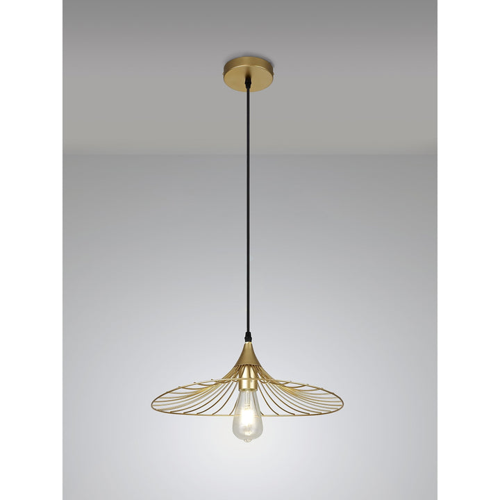 Nelson Lighting NL83789 Belgium Shallow Pendant Painted Gold