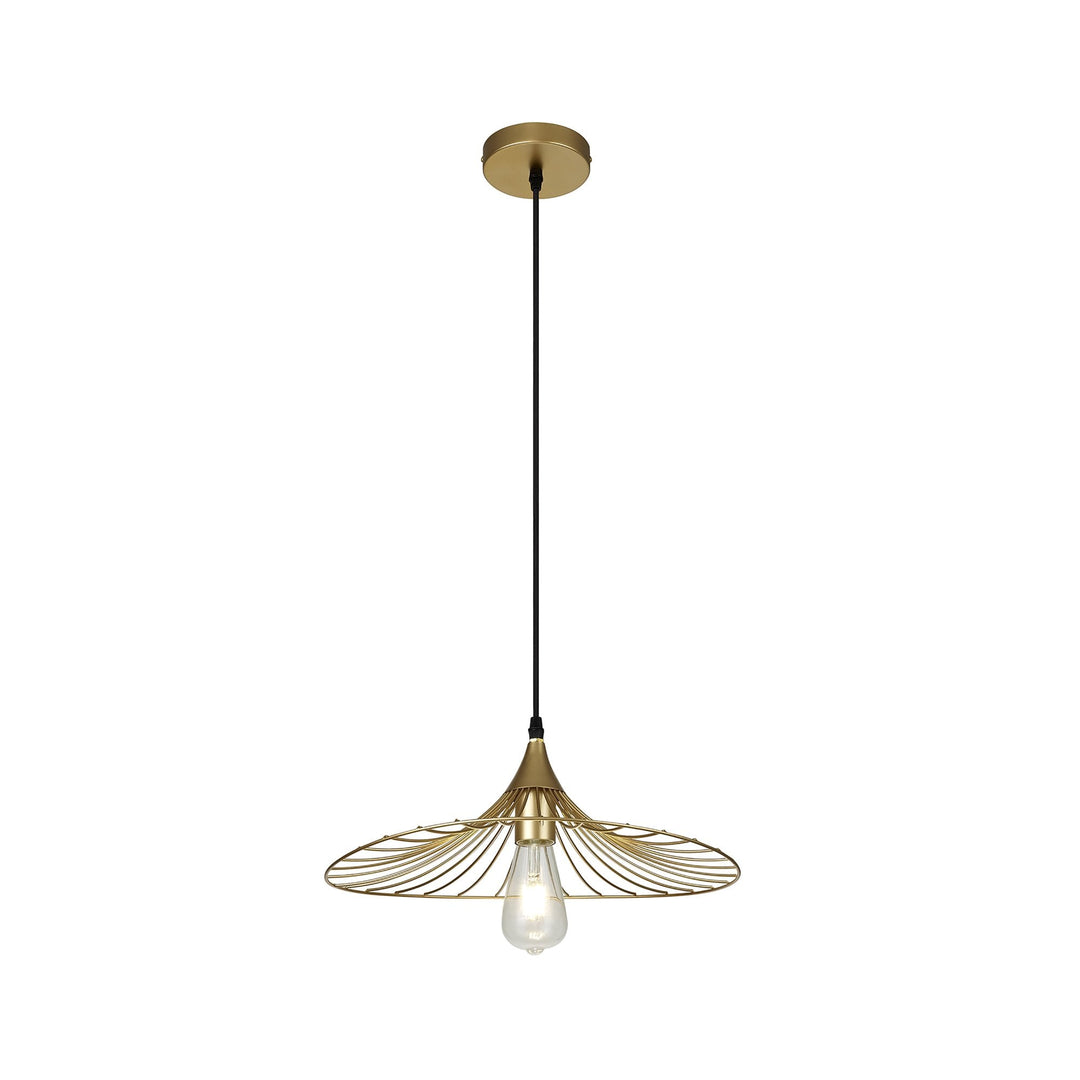 Nelson Lighting NL83789 Belgium Shallow Pendant Painted Gold