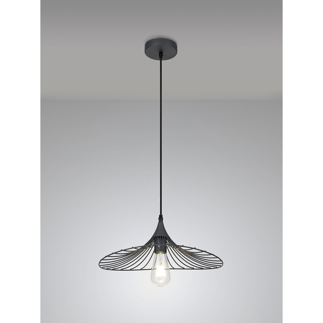 Nelson Lighting NL83809 Belgium Shallow Pendant Graphite