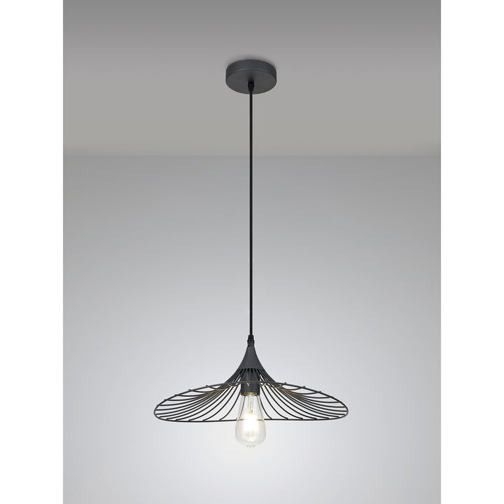 Nelson Lighting NL83809 Belgium Shallow Pendant Graphite