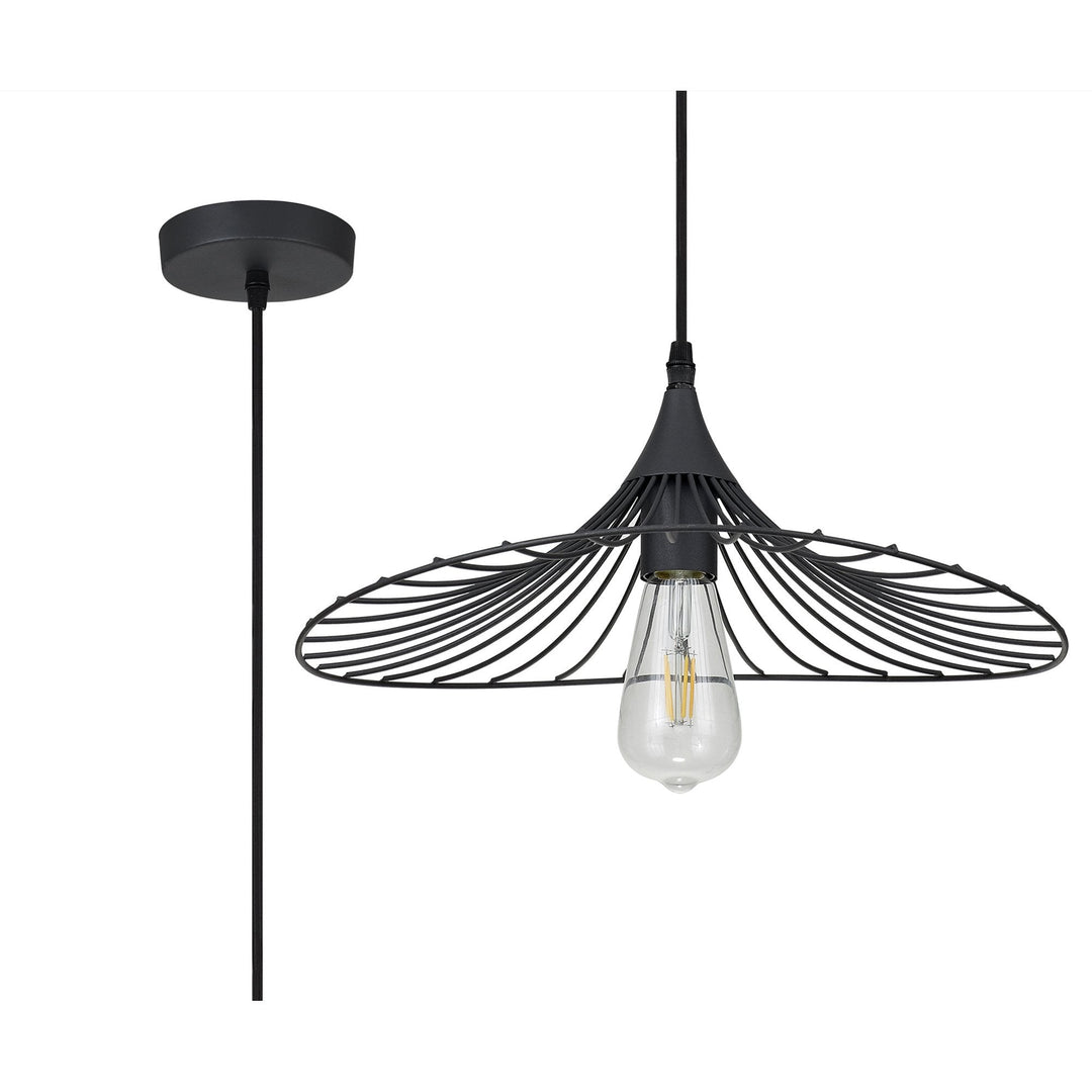 Nelson Lighting NL83809 Belgium Shallow Pendant Graphite