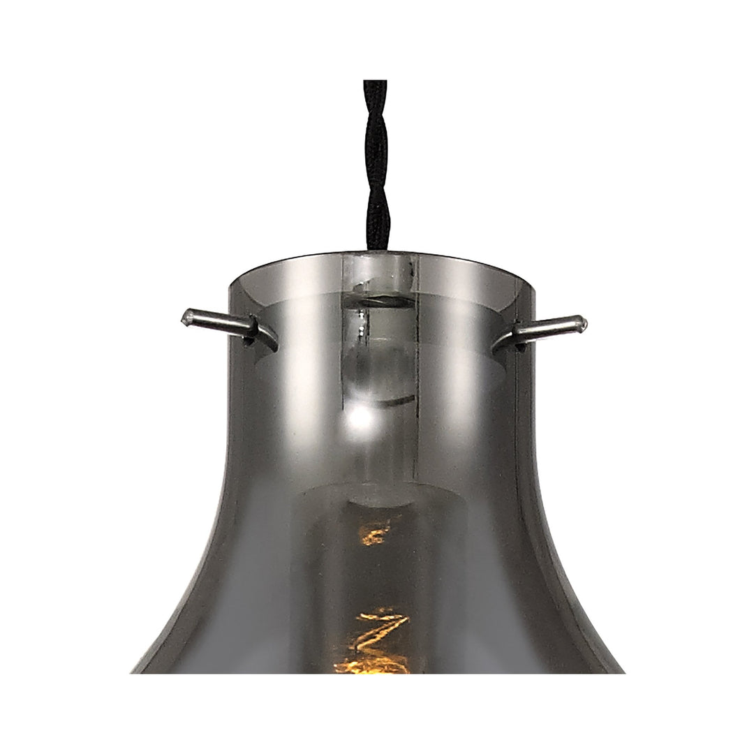 Nelson Lighting NL84149 Zen Pendant 17cm Round Chrome & Smoke