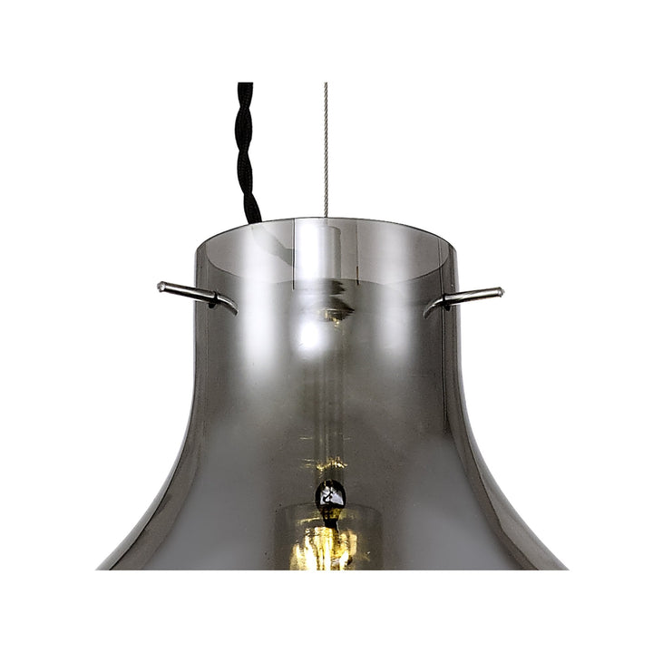 Nelson Lighting NL84159 Zen Pendant 28cm Round Chrome & Smoke