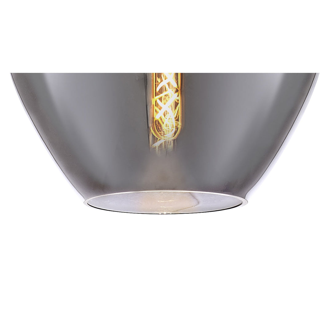 Nelson Lighting NL84159 Zen Pendant 28cm Round Chrome & Smoke