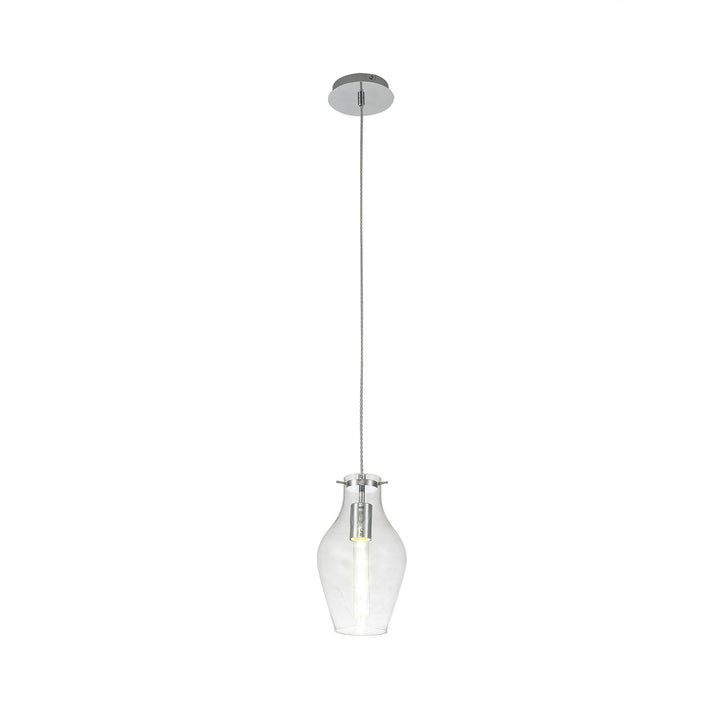 Nelson Lighting NL84179 Zen Pendant 17cm Round Chrome & Clear