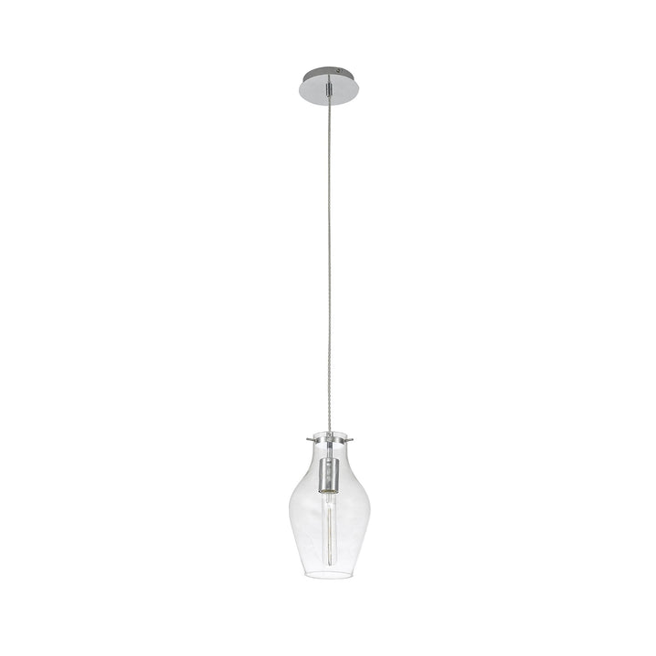 Nelson Lighting NL84179 Zen Pendant 17cm Round Chrome & Clear