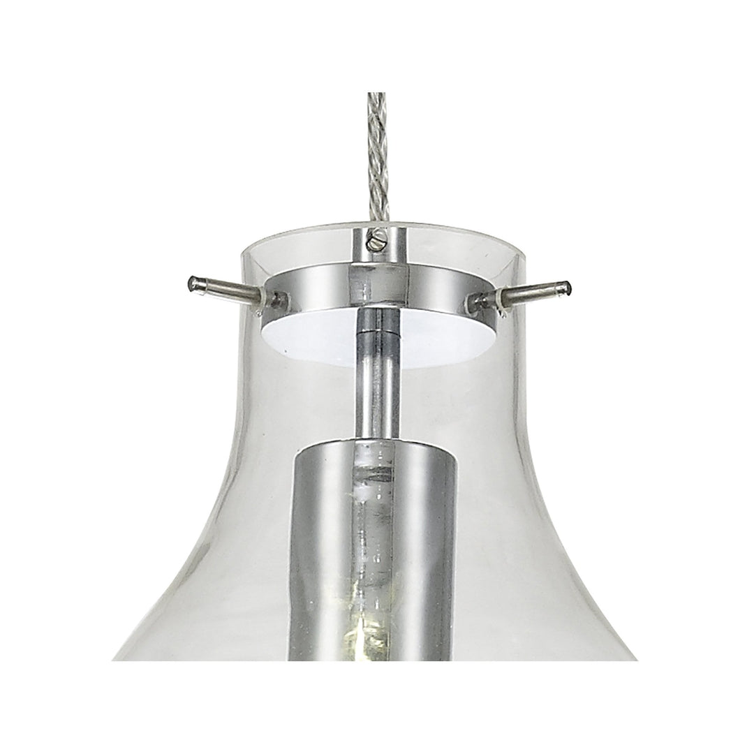 Nelson Lighting NL84179 Zen Pendant 17cm Round Chrome & Clear