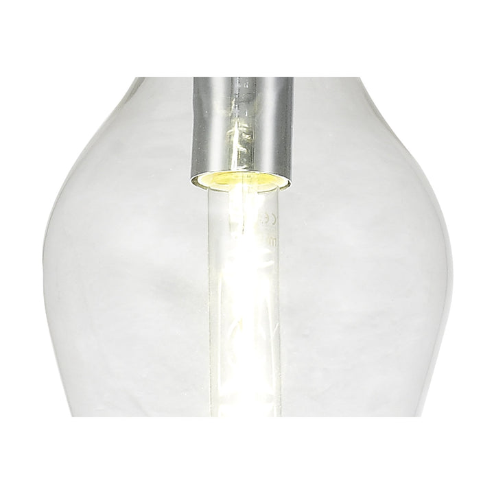 Nelson Lighting NL84179 Zen Pendant 17cm Round Chrome & Clear