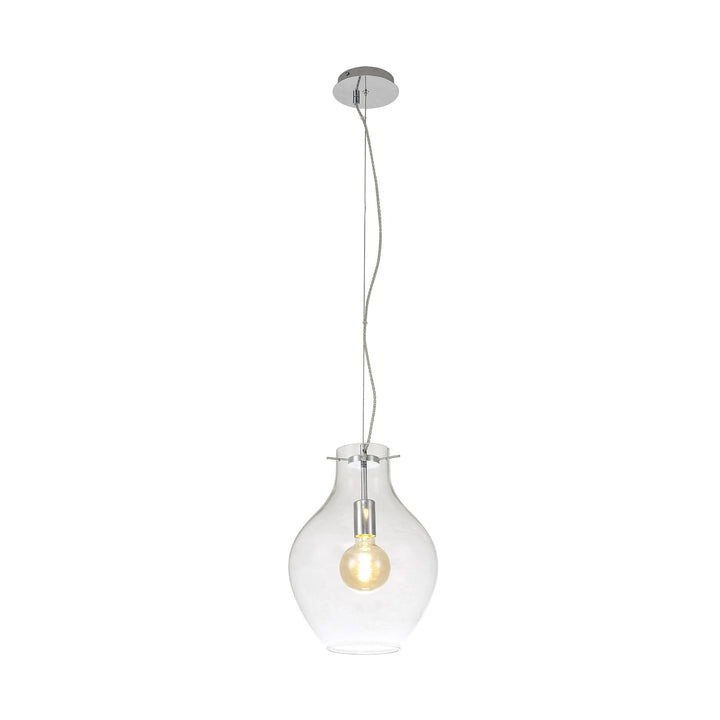 Nelson Lighting NL84189 Zen Pendant 28cm Round Chrome & Clear