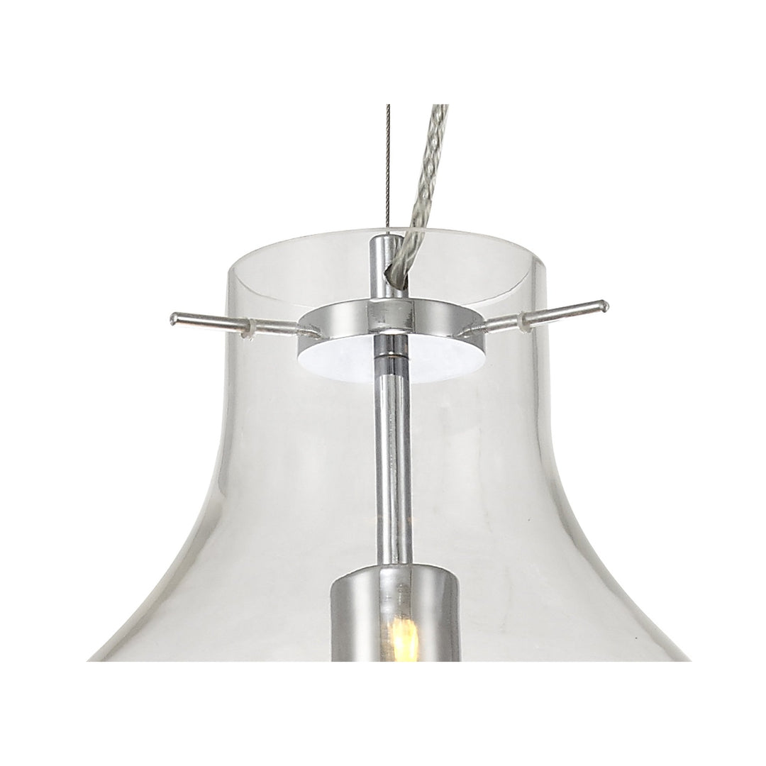 Nelson Lighting NL84189 Zen Pendant 28cm Round Chrome & Clear