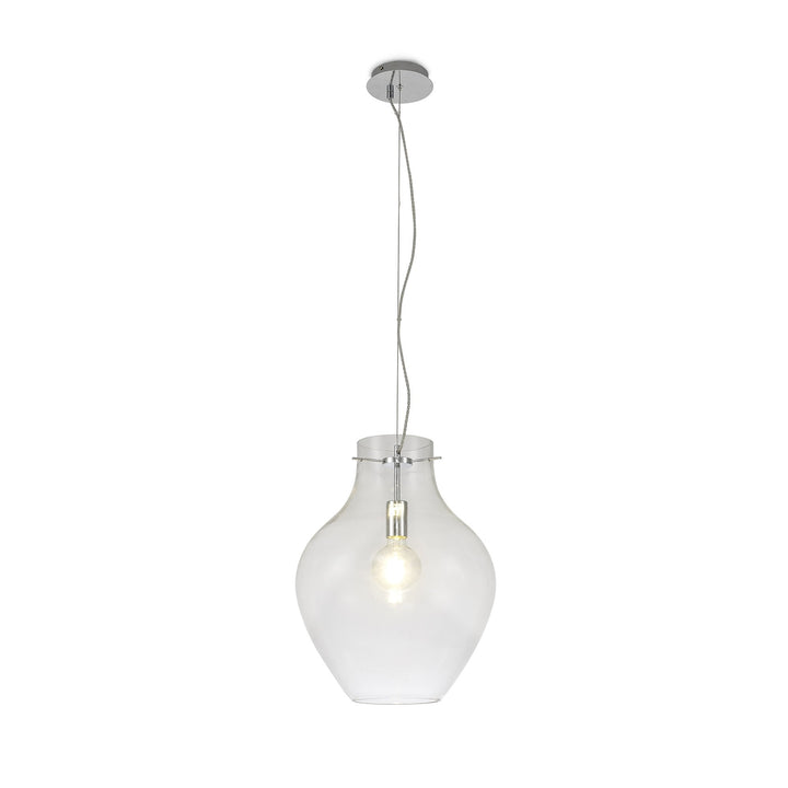 Nelson Lighting NL84199 Zen Pendant 38cm Round Chrome & Clear