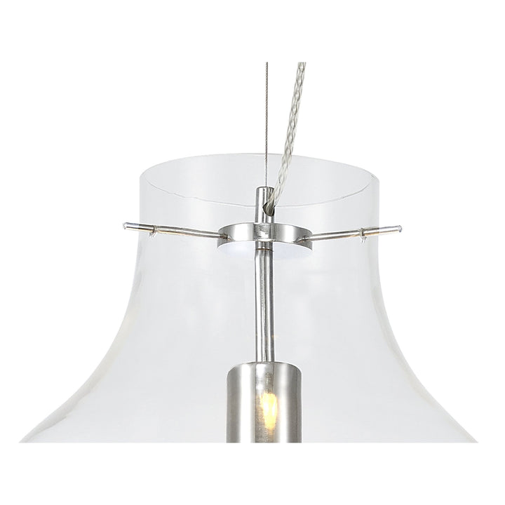 Nelson Lighting NL84199 Zen Pendant 38cm Round Chrome & Clear