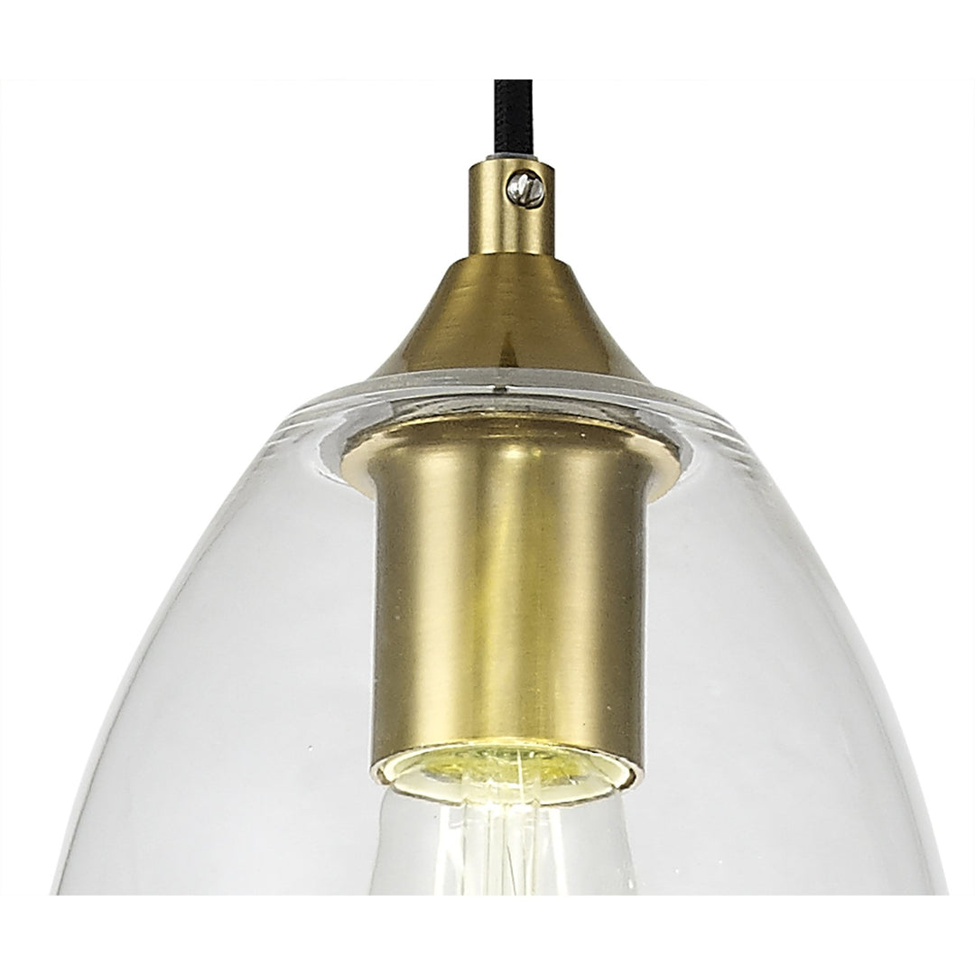 Nelson Lighting NL84209 Kane Pendant 15cm Cone Ancient Brass & Clear