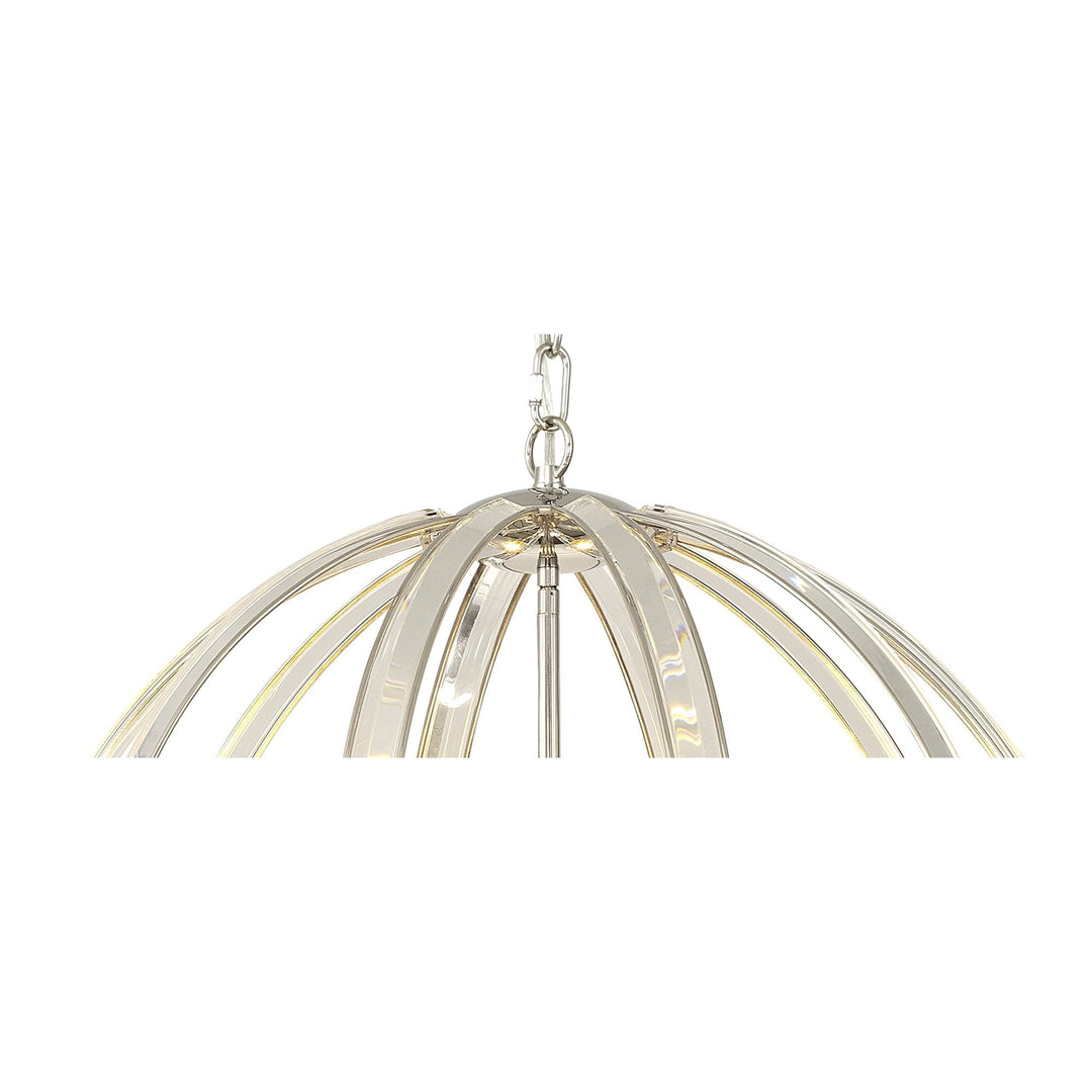 Nelson Lighting NL84259 Char Large Round Pendant 6 Light Polished Nickel