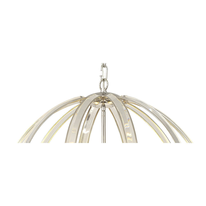 Nelson Lighting NL84259 Char Large Round Pendant 6 Light Polished Nickel