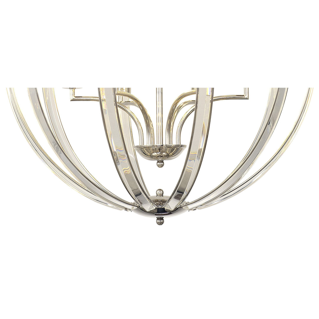 Nelson Lighting NL84259 Char Large Round Pendant 6 Light Polished Nickel