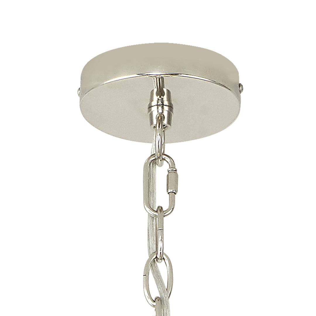 Nelson Lighting NL84259 Char Large Round Pendant 6 Light Polished Nickel