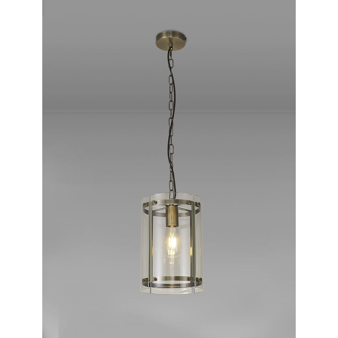 Nelson Lighting NL84319 Prince Pendant 1 Light Antique Brass