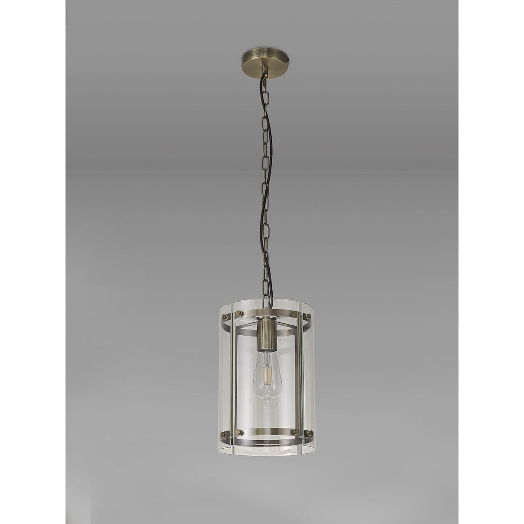 Nelson Lighting NL84319 Prince Pendant 1 Light Antique Brass