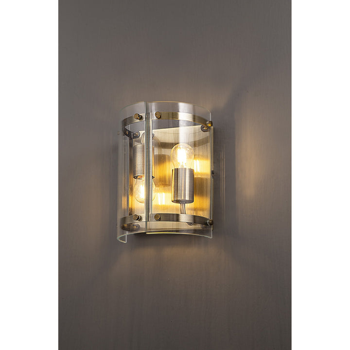 Nelson Lighting NL84339 Prince Wall Light 2 Light Antique Brass