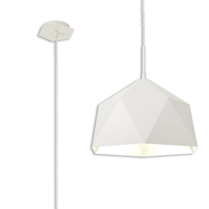 Nelson Lighting NL84609 Isle Single Pendant AdjustableWhite/Silver Inner